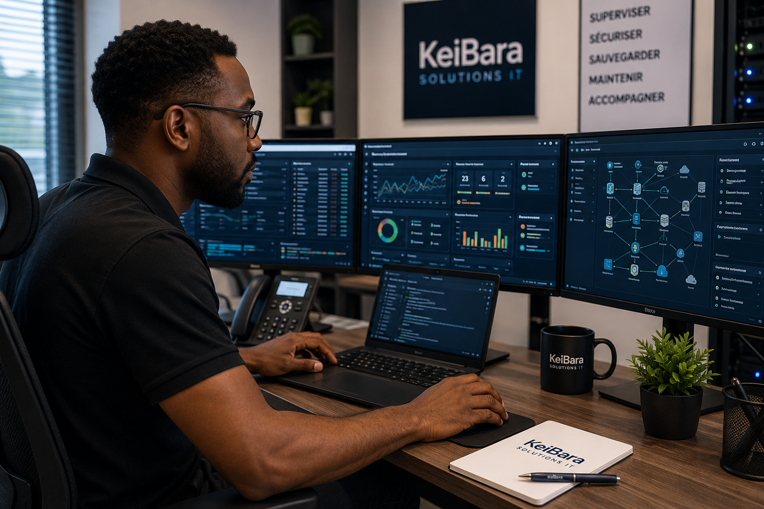 Services informatiques KeiBara IT : technicien intervenant chez un client